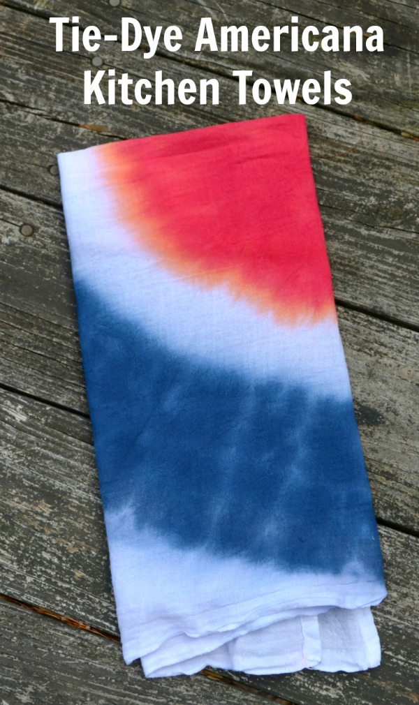 red, white and blue Tie Dye Kitchen Towels